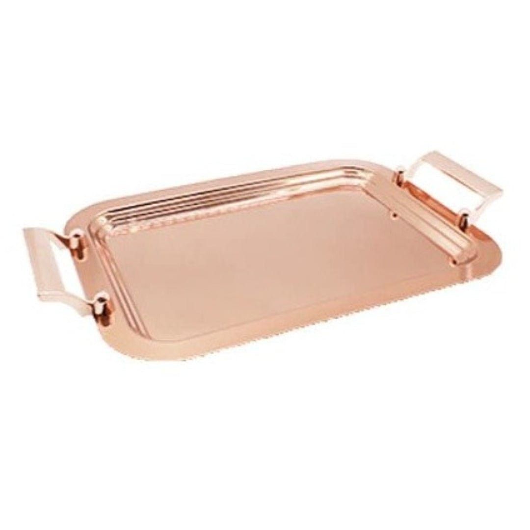 Seden SERVING TRAY Seden 18-10 Stainless Steel Large Rose Gold Tray With Rose Gold Handle