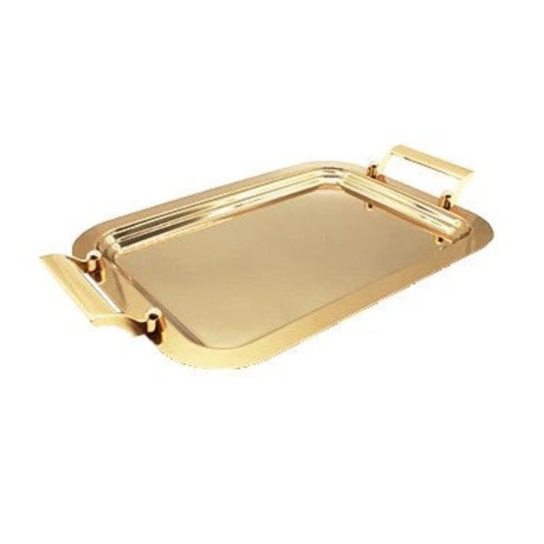 Seden SERVING TRAY Seden Stainless Steel Small Gold Tray With Gold Handle