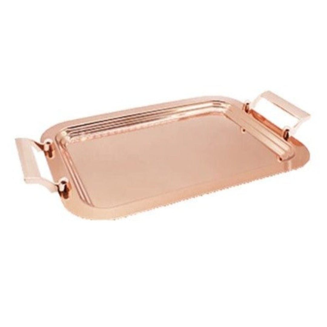 Seden SERVING TRAY Seden Stainless Steel Small Rose Gold Tray With Rose Gold Handle