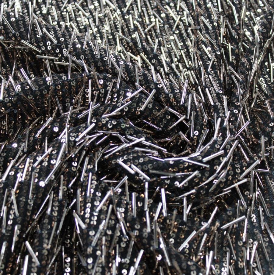 SEQUINS Dress Fabrics Black Rose Noliah Sequin 150cm (7810312831065)