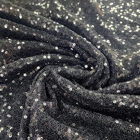 SEQUINS Dress Fabrics Euro Sequin Fabric Black 130cm (7490940010585)