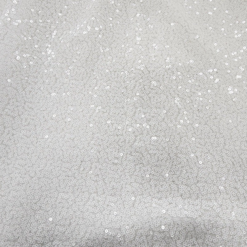 SEQUINS Dress Fabrics Euro Sequin Fabric White 130cm (7490940665945)