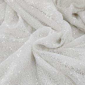 SEQUINS Dress Fabrics Euro Sequin Fabric White 130cm (7490940665945)