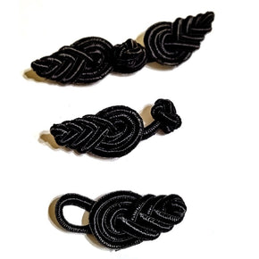 SEWING ACCESSORIES Habby Black Knotted Frog Closure  FR6000 (7515287650393)