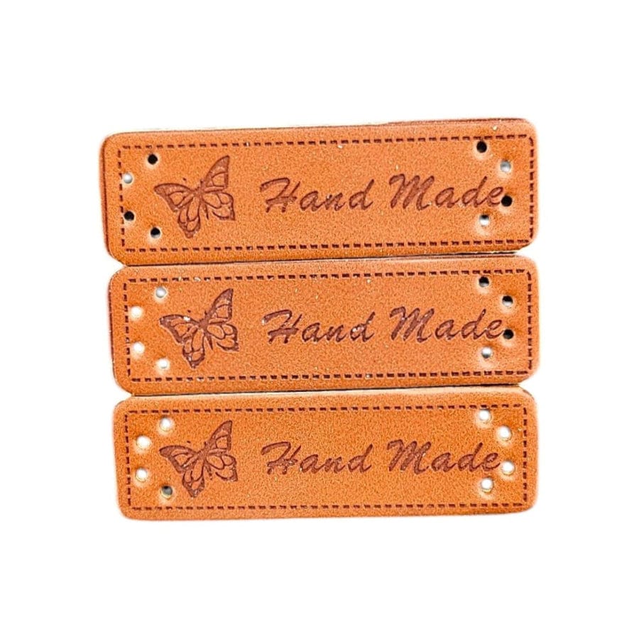 SEWING ACCESSORIES Habby Butterfly 3pc Leather Tag