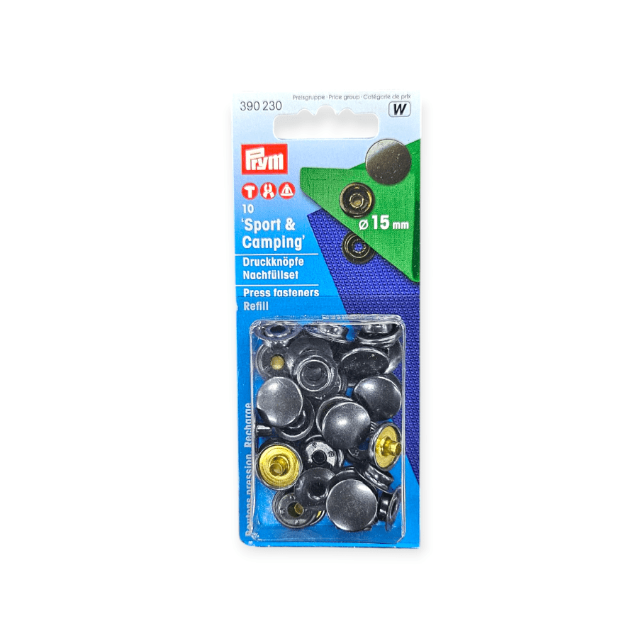 SEWING ACCESSORIES Habby No-Sew Sport & Camping 15mm Press Fasteners Refill