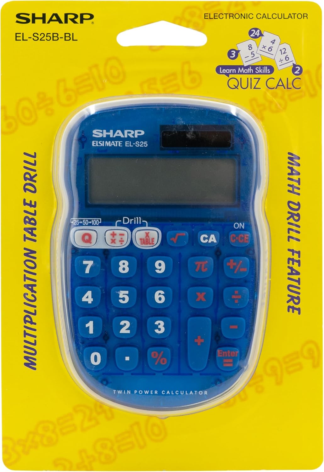SHARP CALCULATOR Sharp Mental Maths Calculator Blue EL-S25