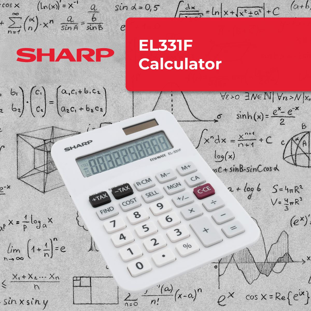 SHARP CALCULATOR Sharp Mini Desktop Twin Power Calculator 10 Digit EL331FB