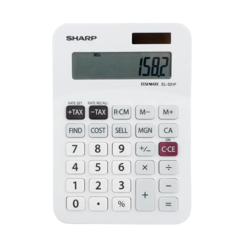 SHARP CALCULATOR Sharp Mini Desktop Twin Power Calculator 10 Digit EL331FB