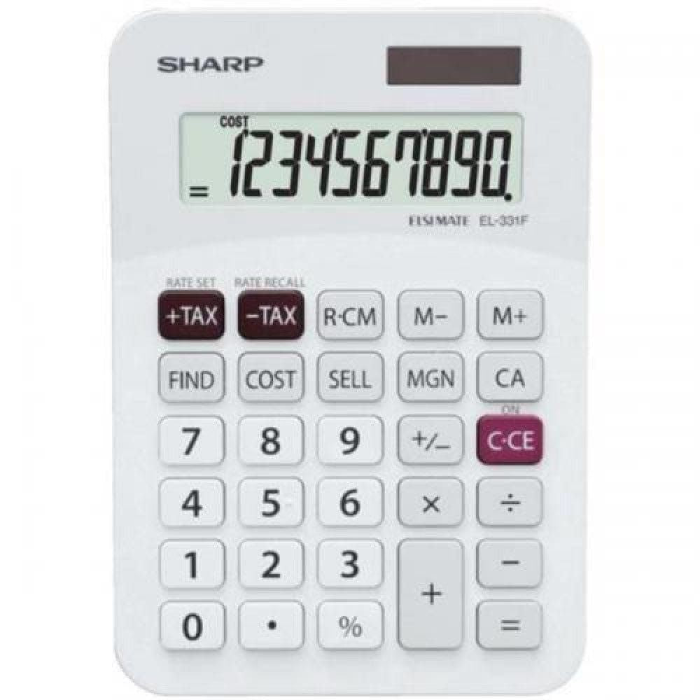 SHARP CALCULATOR Sharp Mini Desktop Twin Power Calculator 10 Digit EL331FB