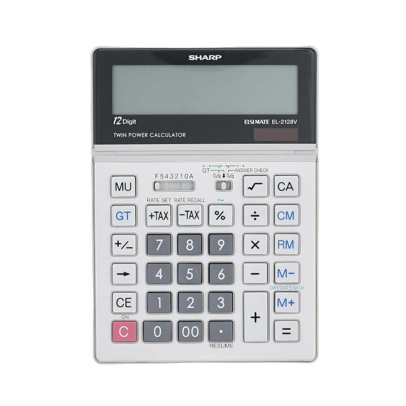 SHARP CALCULATOR Sharp Personal Semi Desk 12 Digit Calculator EL-2128V