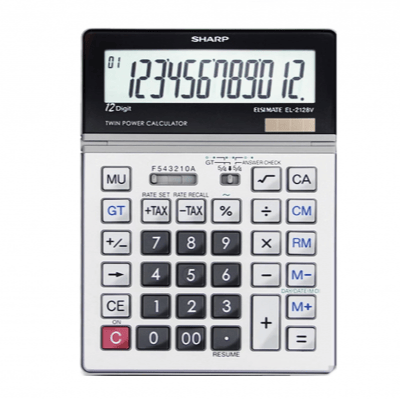 SHARP CALCULATOR Sharp Personal Semi Desk 12 Digit Calculator EL-2128V