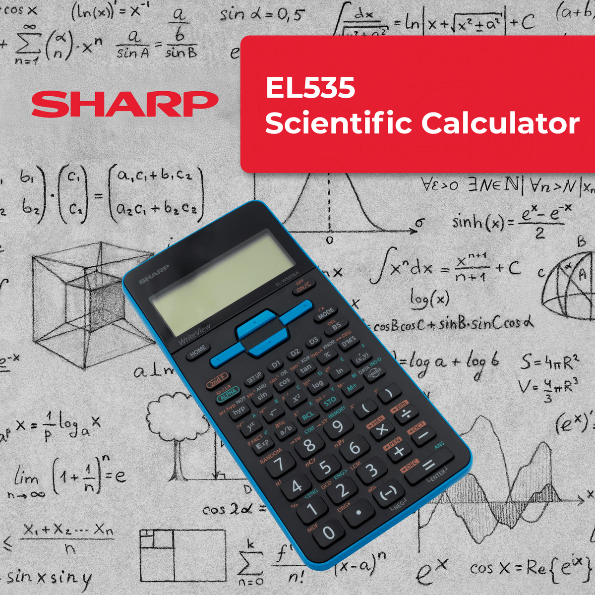 SHARP CALCULATOR Sharp Writeview Scientific Calculator Blue EL-W535SA