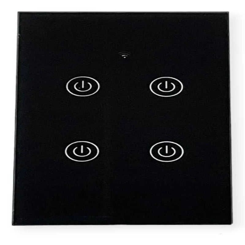 WiFi Switch 4 Lever 1 Way Black SWS1224