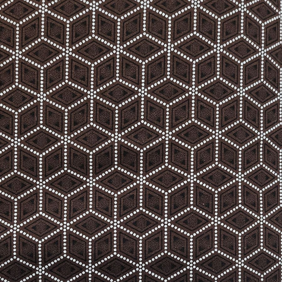 SHWE SHWE Dress Fabrics Chocolate Shwe Shwe Geo 140cm