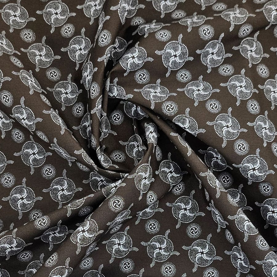 SHWE SHWE Dress Fabrics Dk Brown Single Sided Shwe Shwe 150cm