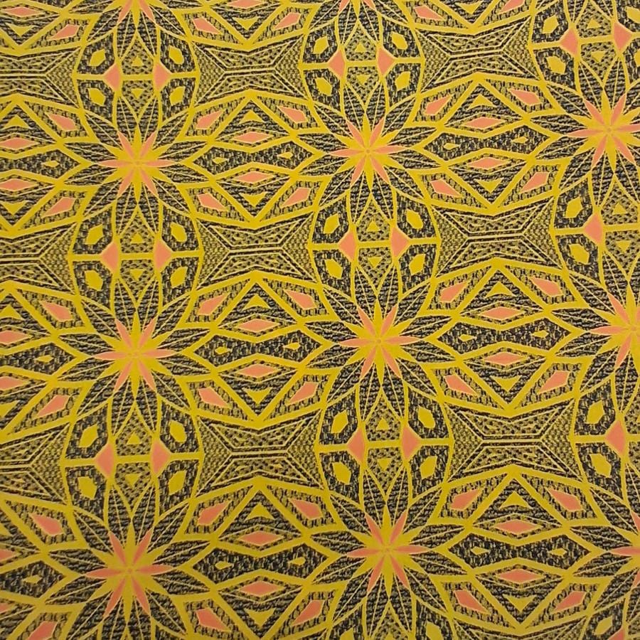 Shwe Shwe Dress Fabrics XH1132 Original 3 Cats Fabric C/W58 Yellow 90cm (7823776153689)