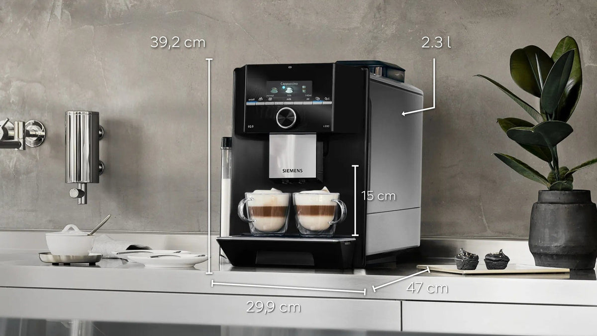 SIEMENS COFFEE MACHINE Siemens Fully Automatic Coffee Machine EQ.9 S300 Black (4707888824409)