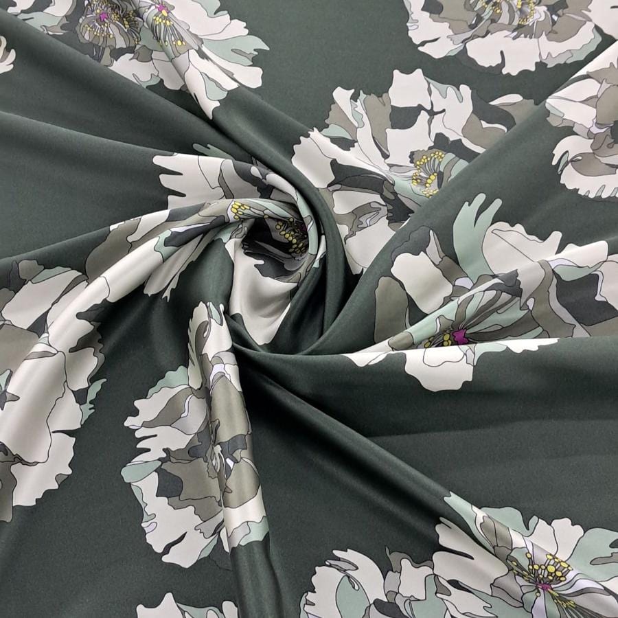 SILKY SATIN Dress Fabrics Camoflage Belgravia Silk Satin 125cm (7822329741401)