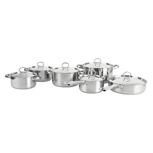 Tissolli 12-Piece Stainless Steel Set with Solid Lids