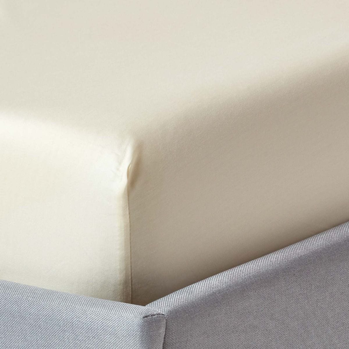 SIMON BAKER FITTED SHEET Simon Baker Stone 200 Thread Count Cotton Percale Fitted Sheet (7825495621721)