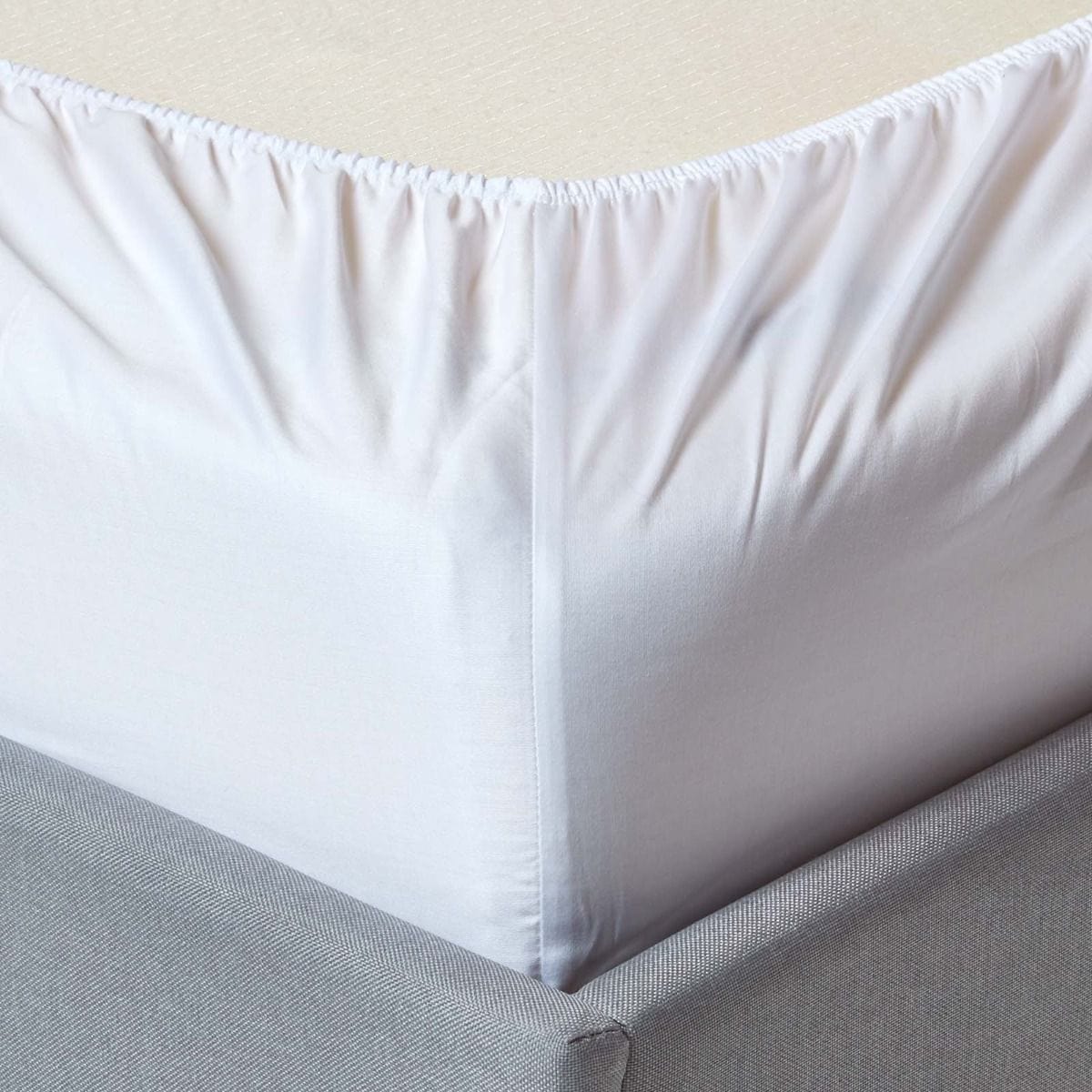 SIMON BAKER FITTED SHEET Simon Baker White 200 Thread Count Cotton Percale Fitted Sheet (7825497325657)
