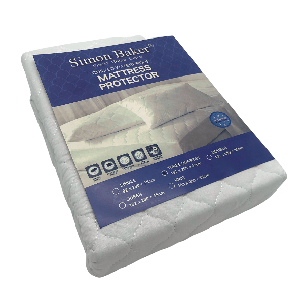 Simon Baker Mattress Protector 3/4 Simon Baker Pro Quilted Waterproof Mattress Protector