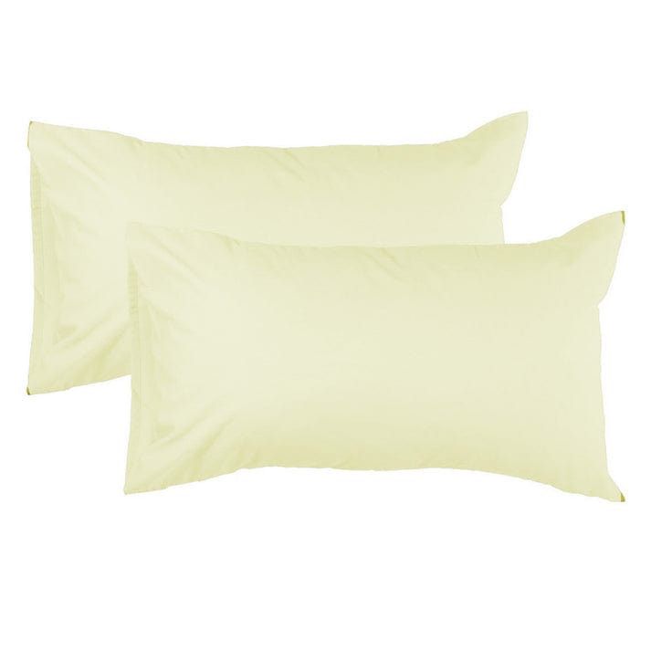 SIMON BAKER pillowcase 2x Standard 45x70cm Simon Baker 200 Thread Count Percale Plain Pillow Cases Pair Cream