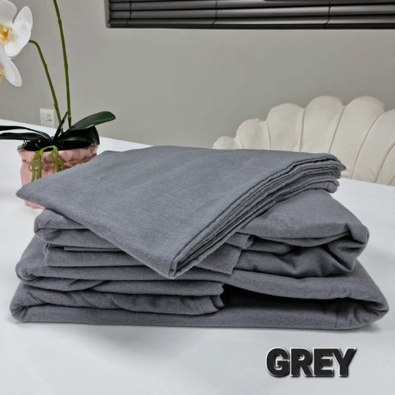 SIMON BAKER SHEET SET Queen Simon Baker Cotton Flannel Winter Sheet Set Grey 4 Piece (7710570414169)