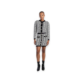 Sissy Boy Cardigan Sissy Boy Iuma Patterned Knit Cardigan Black/White