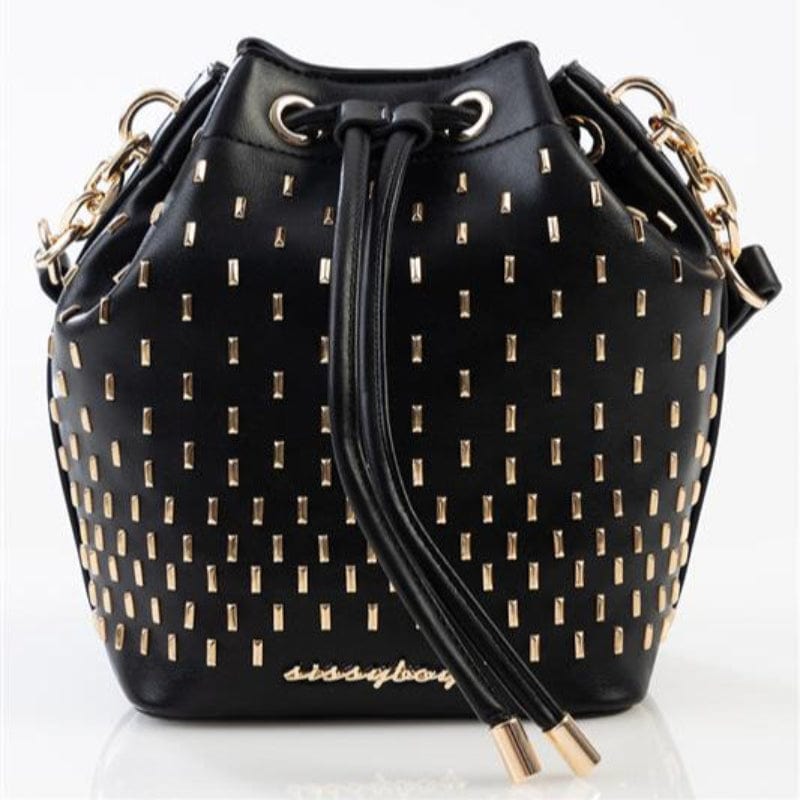 Sissy Boy Handbag Sissy Boy Adore Stud Drawstring Bucket Bag Black