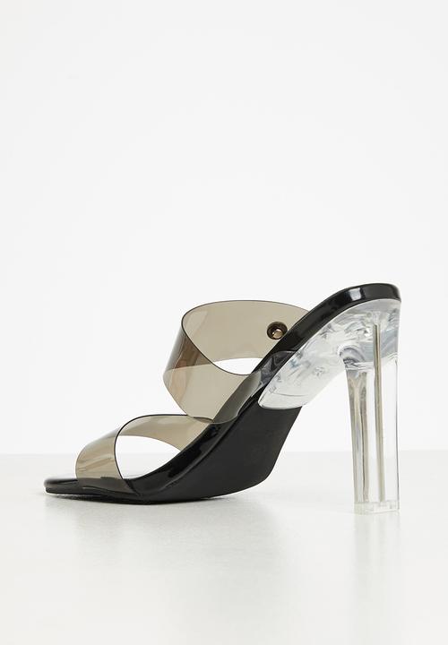 Sissy Boy Heel SissyBoy Ladies Vinyl Strap Mule Black (7294319198297)