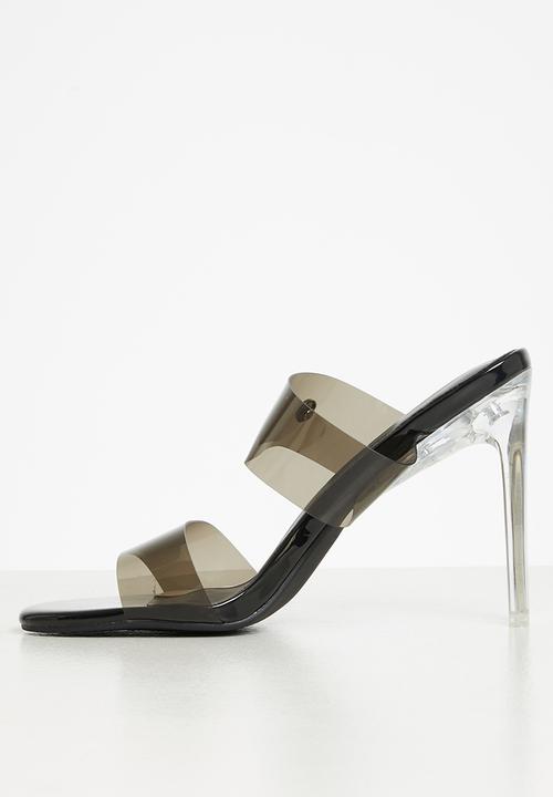 Sissy Boy Heel SissyBoy Ladies Vinyl Strap Mule Black (7294319198297)