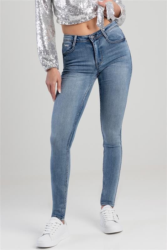 Sissy Boy Ladies Jeans Sissy Boy Mila Rose Mid- Waist Skinny With Back Pocket Embroidery