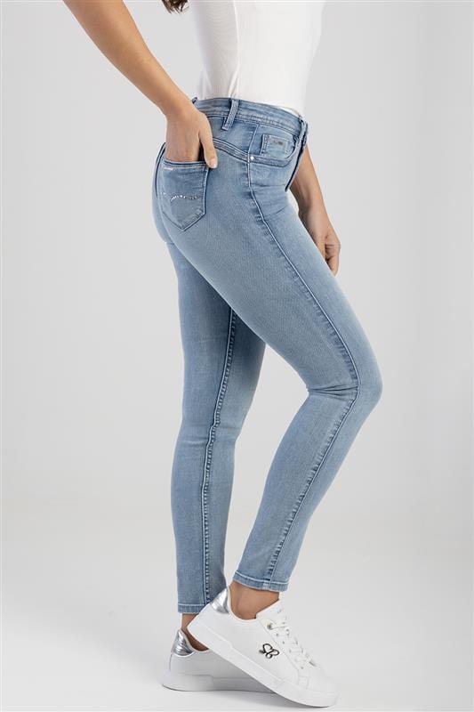 Sissy Boy Ladies Jeans Sissy Boy Zoey Mid Waist Basic Skinny Light Vintage