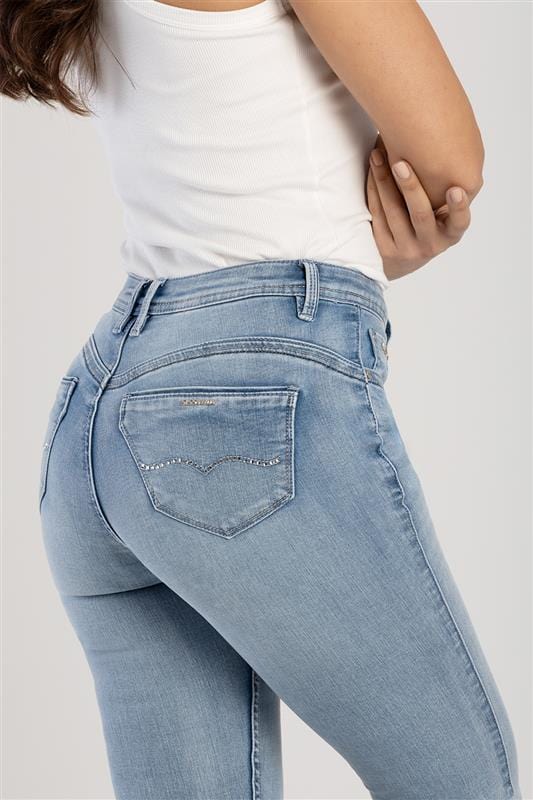 Sissy Boy Ladies Jeans Sissy Boy Zoey Mid Waist Basic Skinny Light Vintage