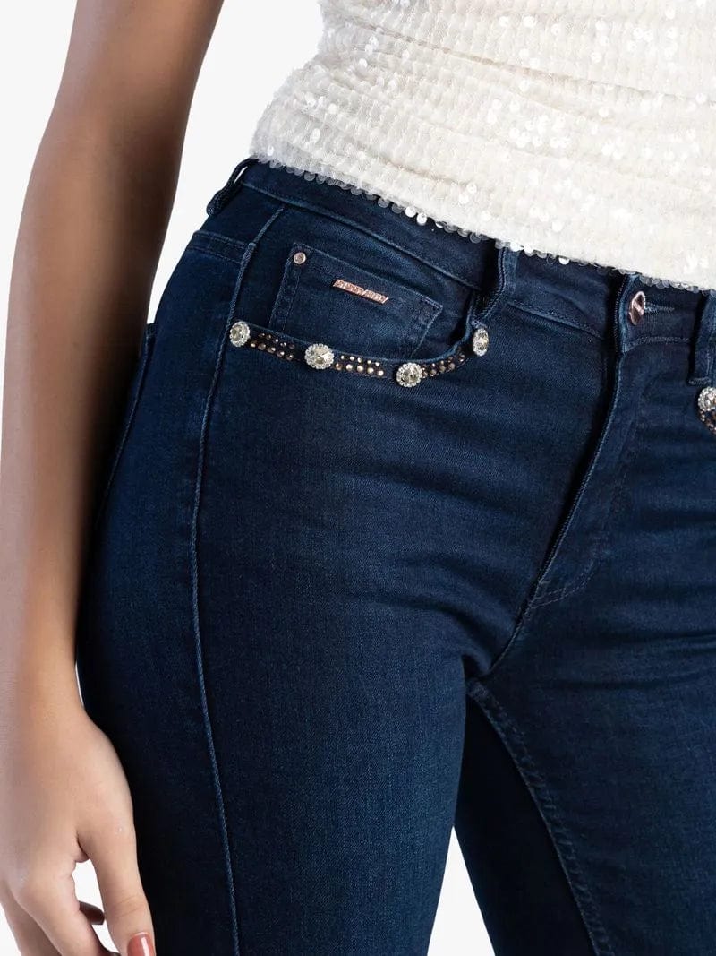 Sissy Boy Ladies Jeans Women's Sissy Boy Blue Mid waist Bootleg Jeans (7783235420249)