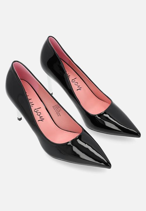 Sissy Boy Ladies Patent PU Court Shoes Black (7312491479129)