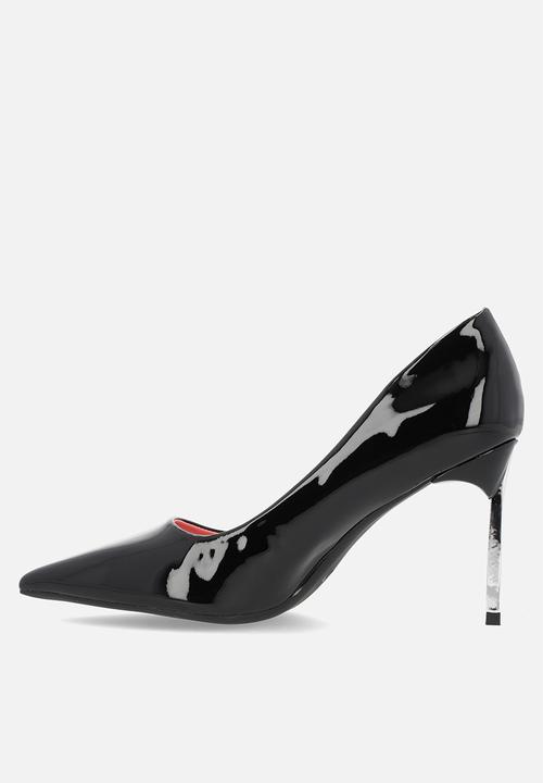Sissy Boy Ladies Patent PU Court Shoes Black (7312491479129)