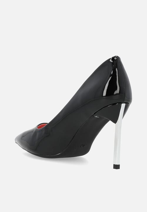 Sissy Boy Ladies Patent PU Court Shoes Black (7312491479129)