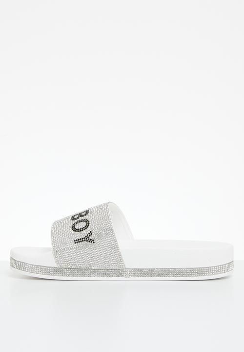 Sissy Boy Ladies Sandals Sissy Boy Branded Bling Slide White