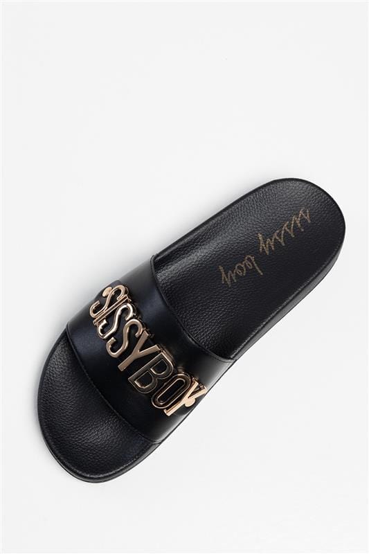 Sissy Boy Ladies Sandals Sissy Boy Hardware Slide Black (7788597248089)