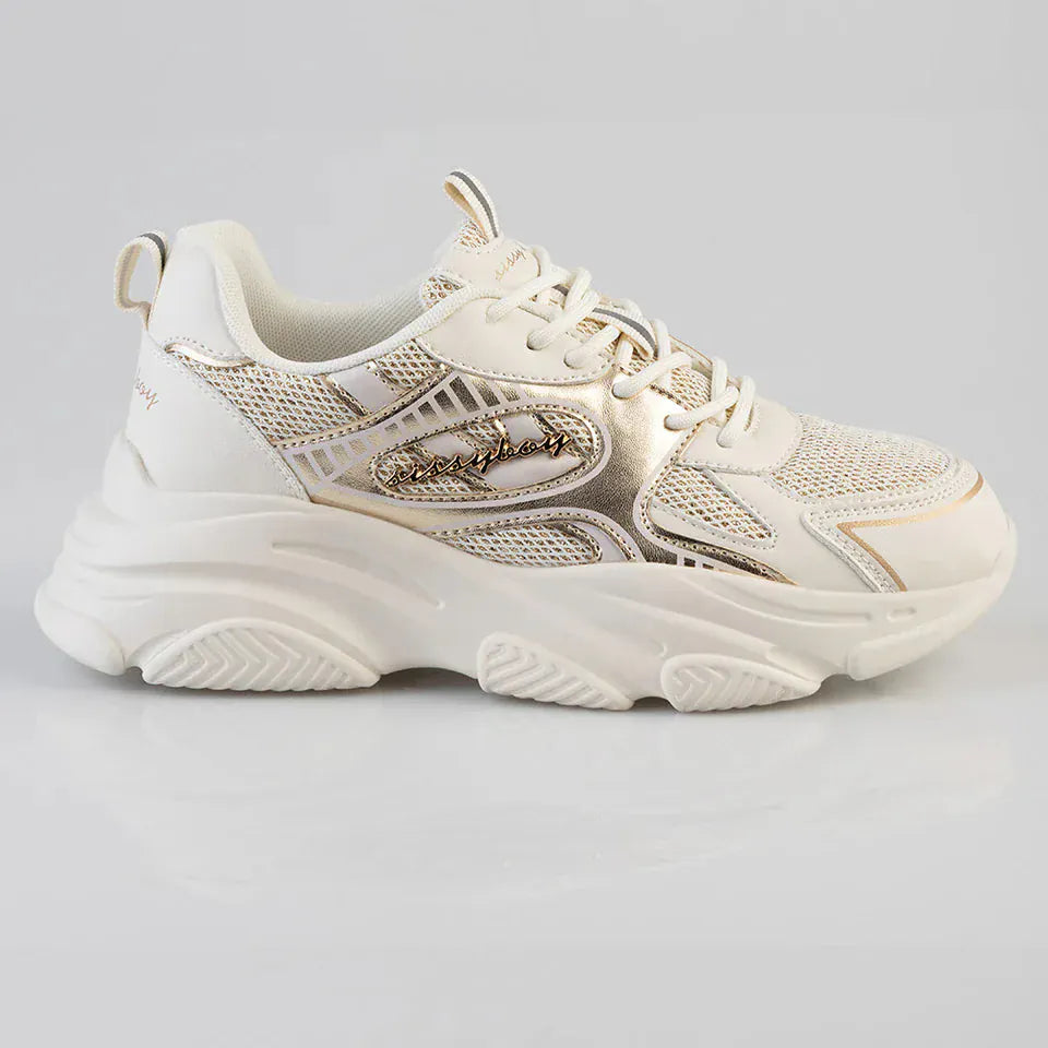 Sissy Boy LADIES SNEAKER 3 Sissy Boy Women's Chunky Gold Sneaker