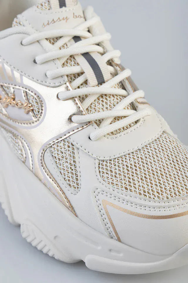 Sissy Boy LADIES SNEAKER Sissy Boy Women's Chunky Gold Sneaker