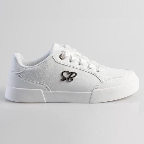 Sissy Boy Ladies Sneakers 3 Sissy Boy Embossed Sneaker With Sb Hardware Plate on Side - White