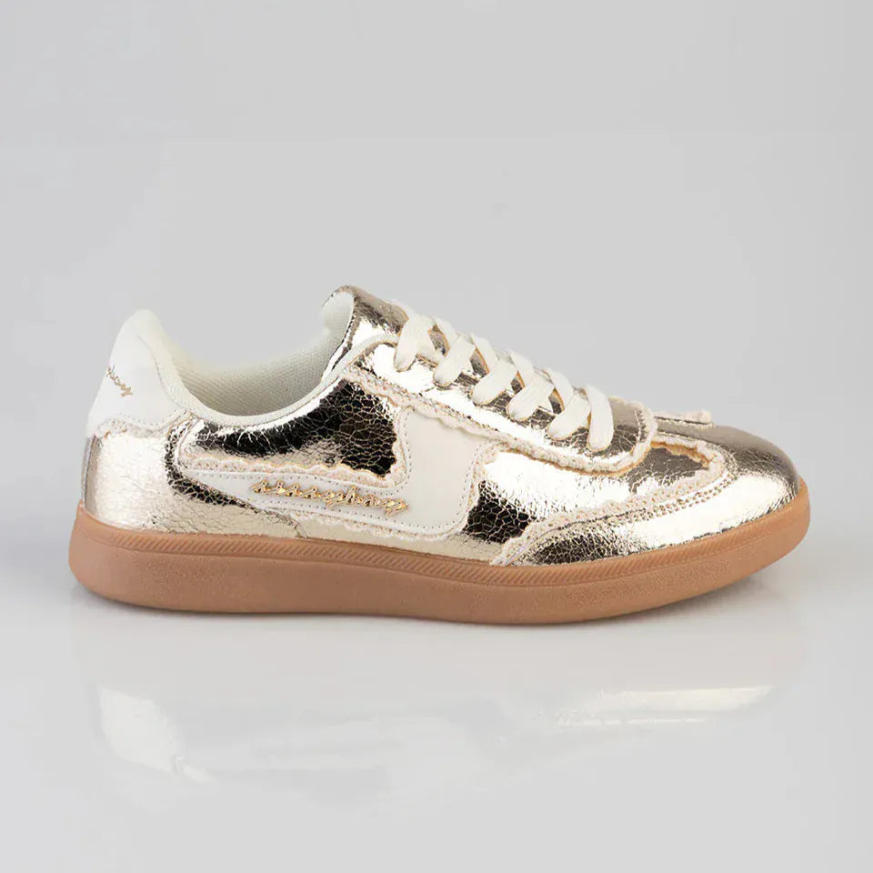Sissy Boy Ladies Sneakers 3 Sissy Boy Mylie Metallic Sneaker Gold