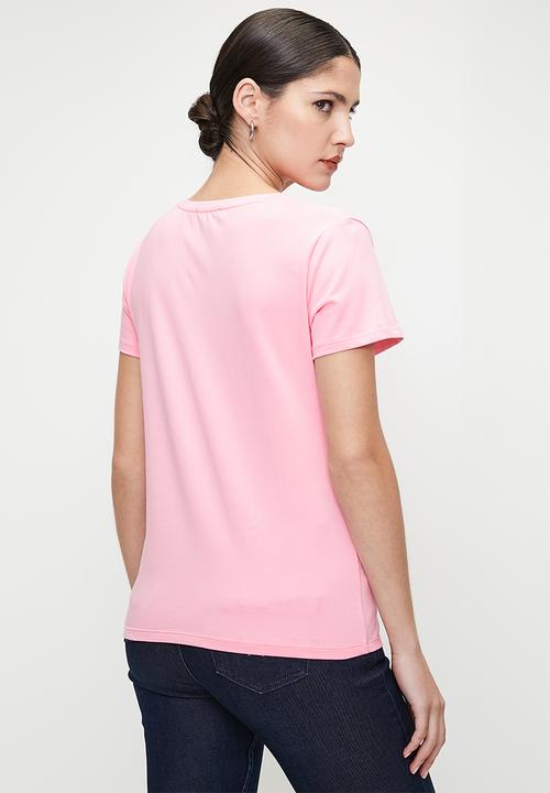 Sissy Boy Ladies T shirts Sissy Boy Lucille: Regular Fit Multi-Technique Logo Top - Bubblegum Pink (7783304855641)