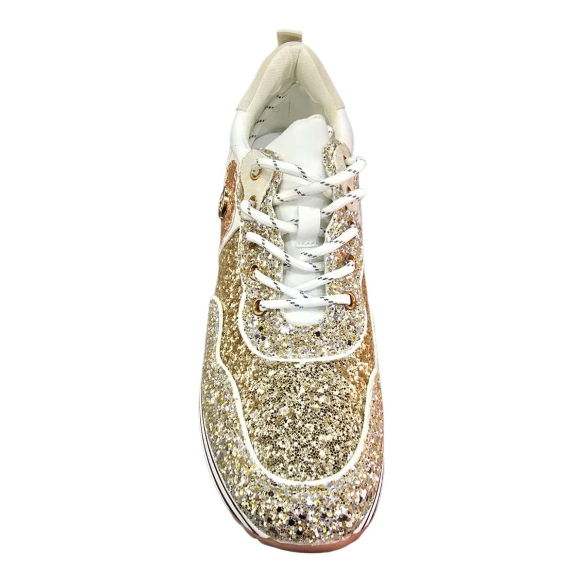 Sissy Boy Sneaker Sissy Boy Women's Gold Glitter Platform Sneakers
