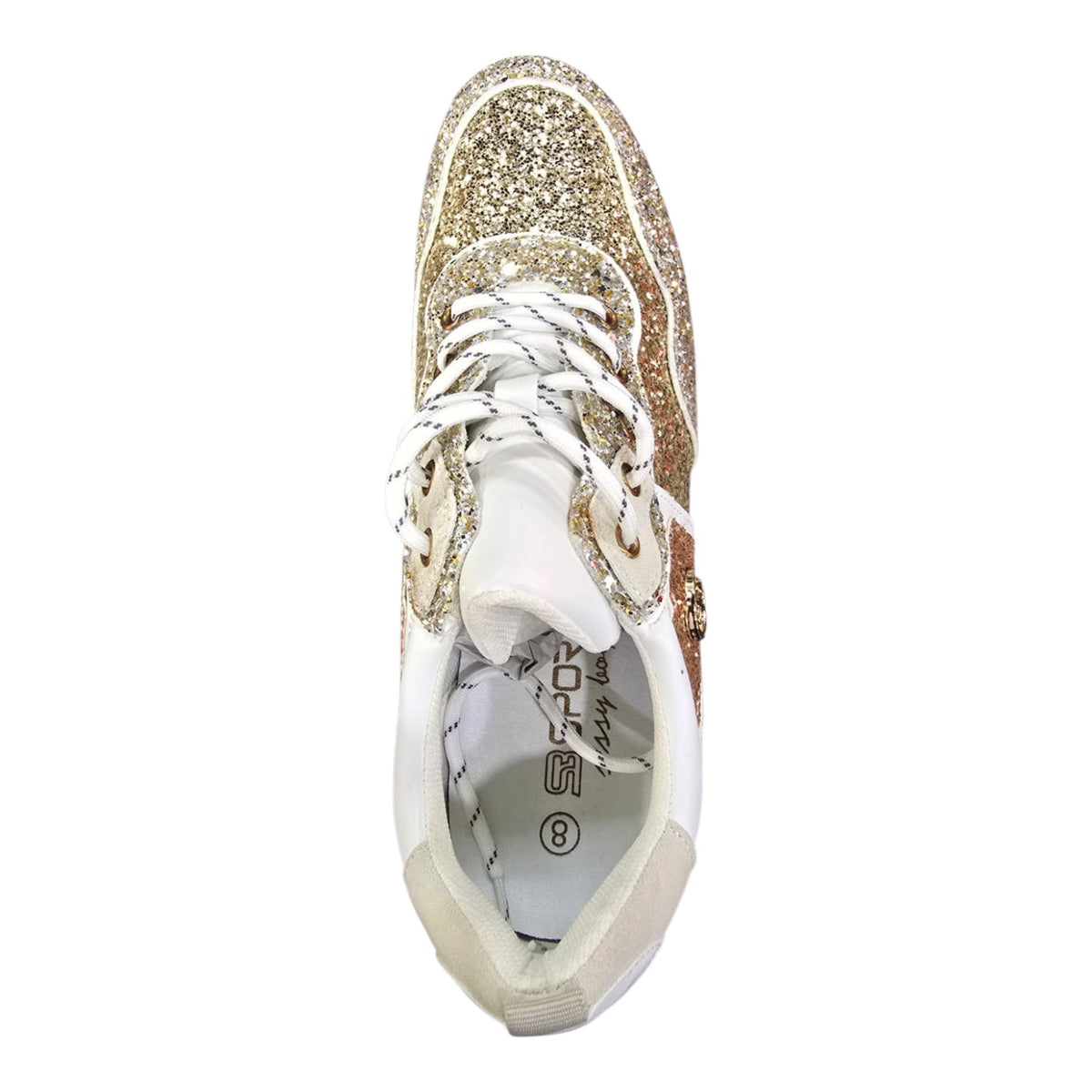 Sissy Boy Sneaker Sissy Boy Women's Gold Glitter Platform Sneakers