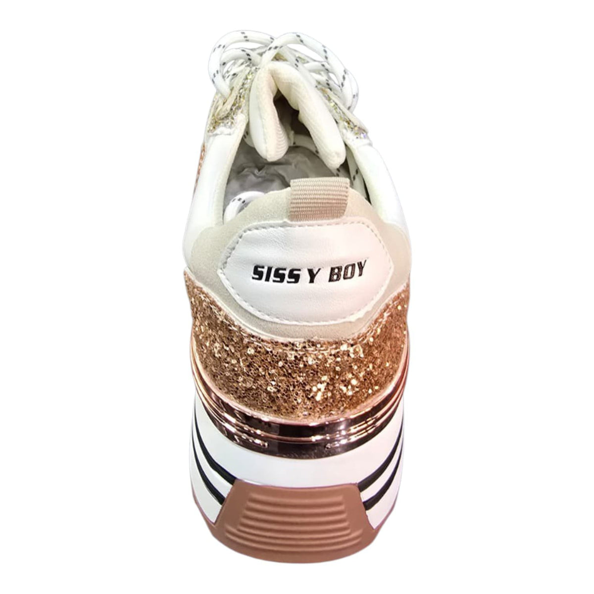 Sissy Boy Sneaker Sissy Boy Women's Gold Glitter Platform Sneakers